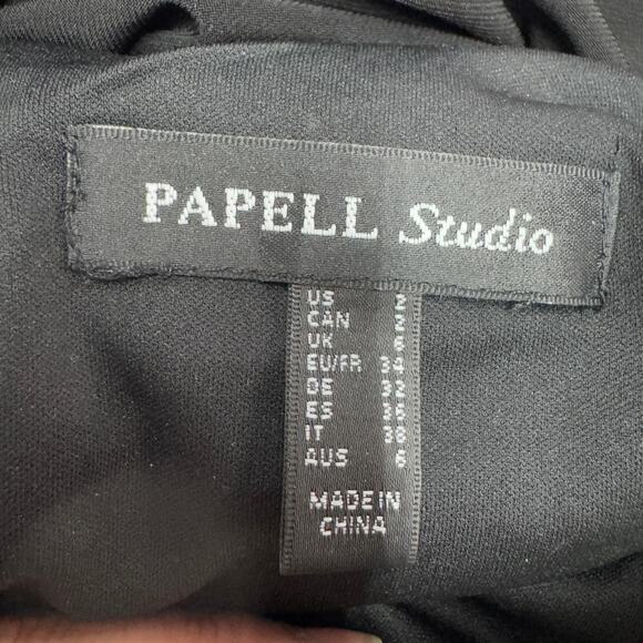 Adrianna Papell Jumpsuit Womens 2 Black Sequined Wide Leg V Neck Holiday Party - Picture 4 of 11